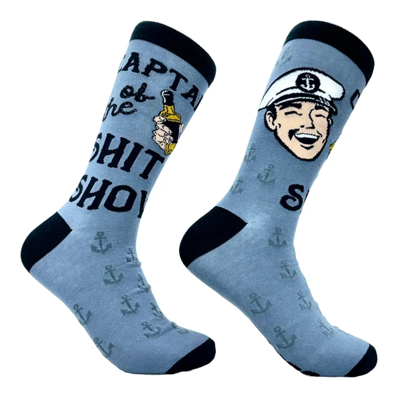 Men's Captain Of The Shit Show Socks sold by Crazy Dog T-Shirts