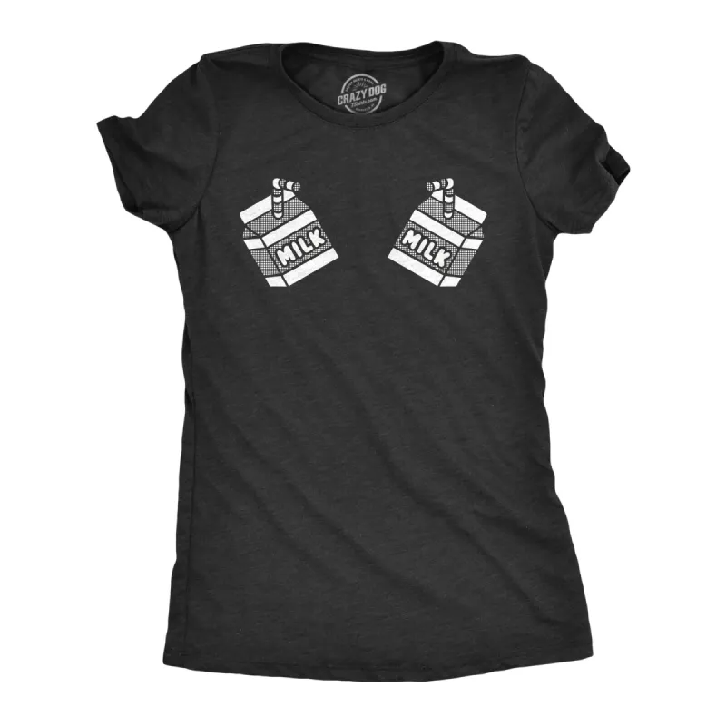 Milk Carton Boobs Women's T Shirt sold by Crazy Dog T-Shirts