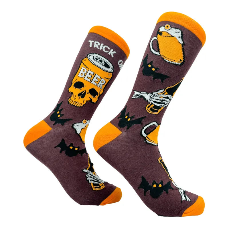 Men's Trick Or Beer Socks sold by Crazy Dog T-Shirts
