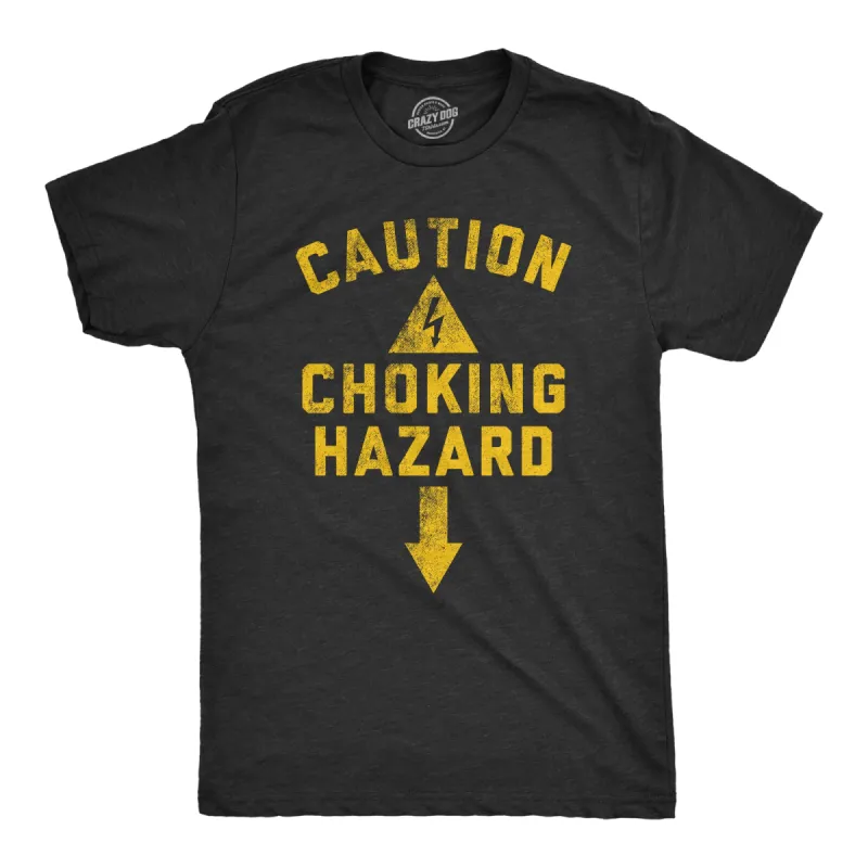 Caution Choking Hazard Men's T Shirt sold by Crazy Dog T-Shirts
