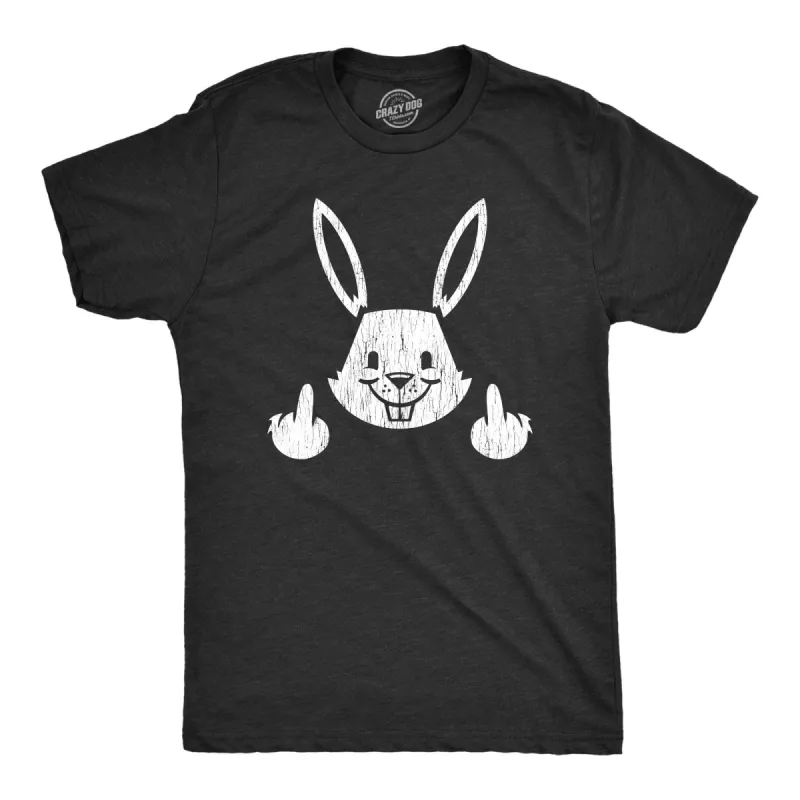Bunny Flipping The Bird Men's T Shirt sold by Crazy Dog T-Shirts