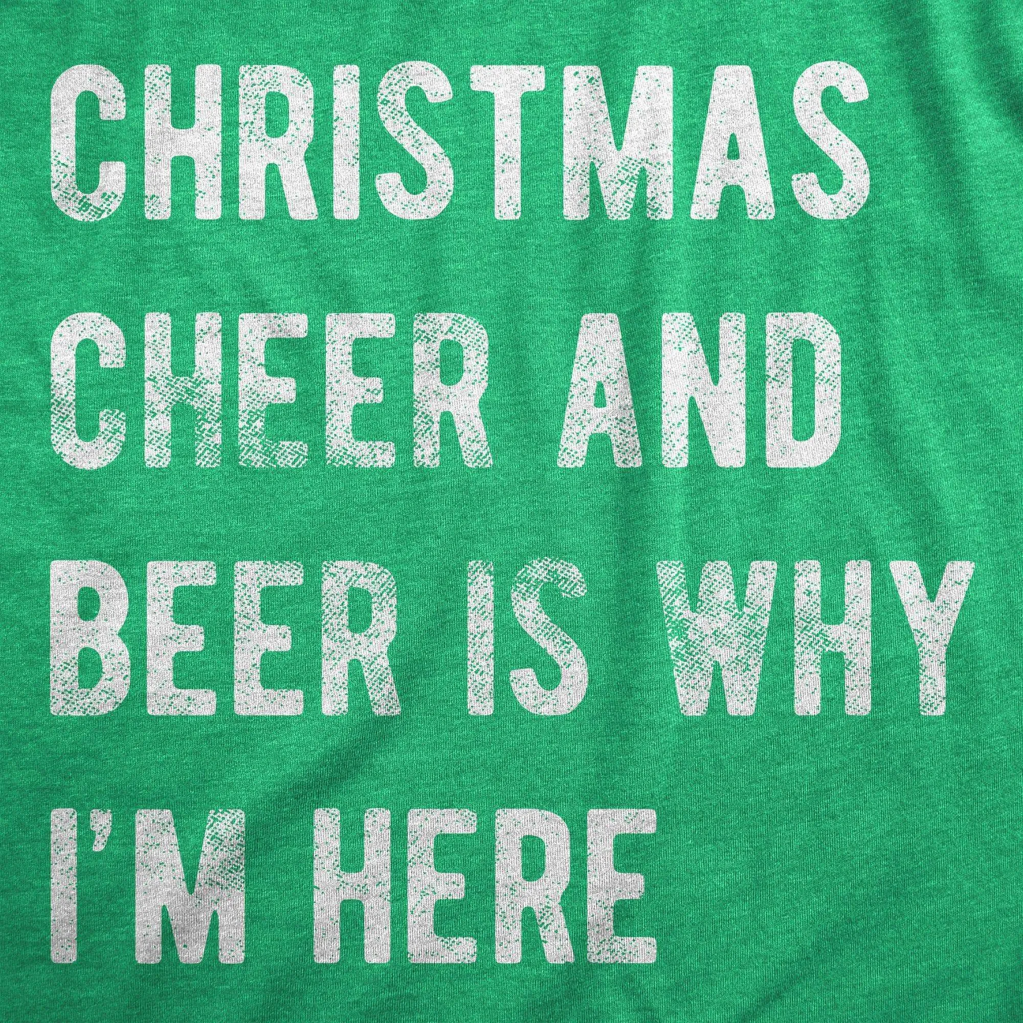 Christmas Cheer And Beer Is Why I'm Here Men's T Shirt sold by Crazy Dog T-Shirts product image thumbnail 2
