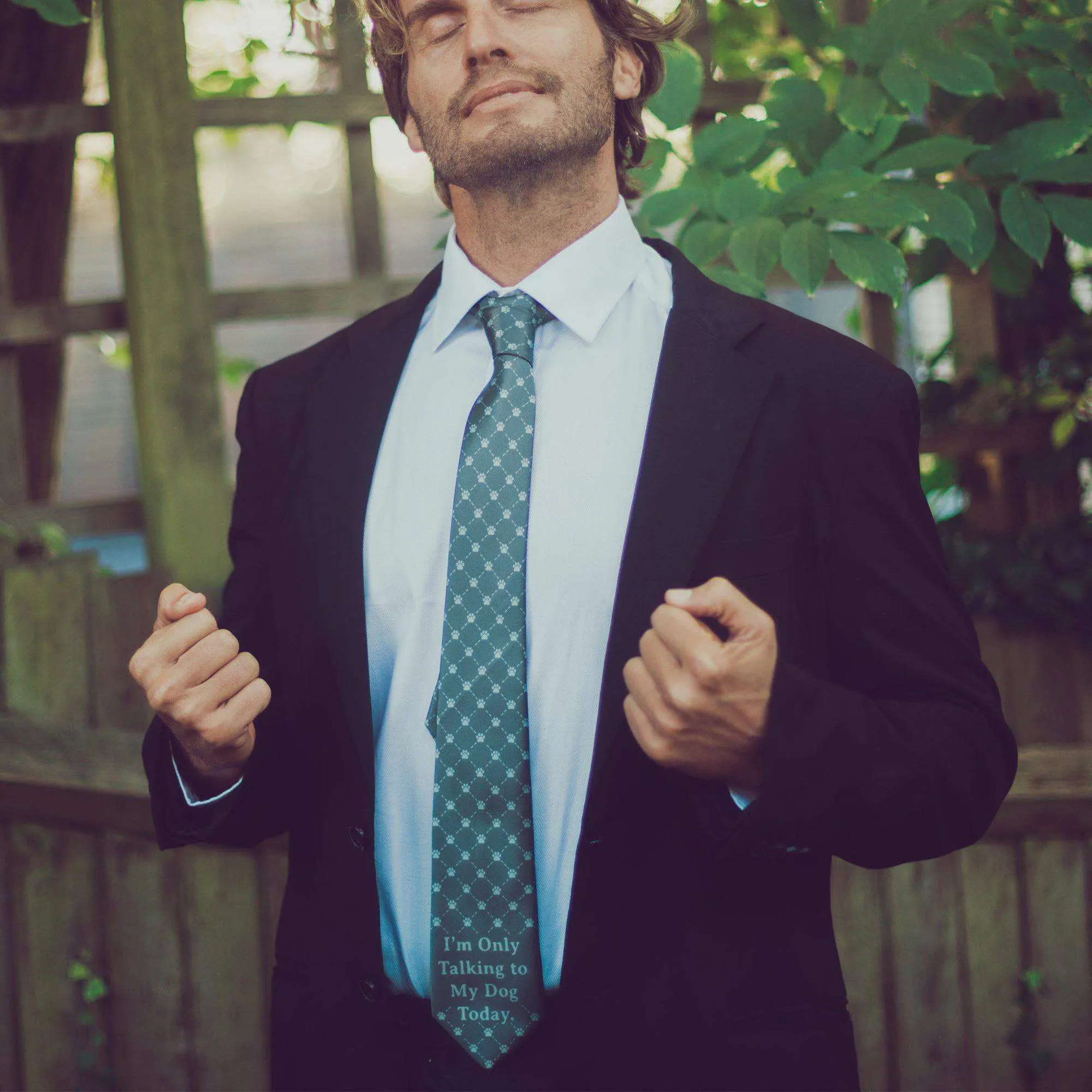 I'm Only Talking To My Dog Today Neck Tie Tie sold by Crazy Dog T-Shirts product image thumbnail 4