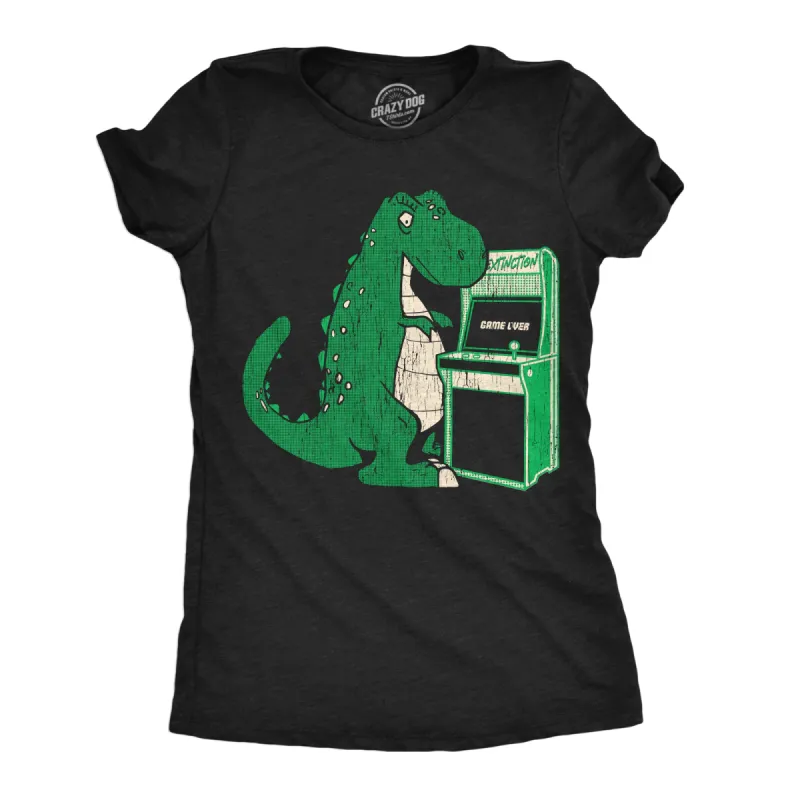 Game Over T Rex Women's T Shirt sold by Crazy Dog T-Shirts