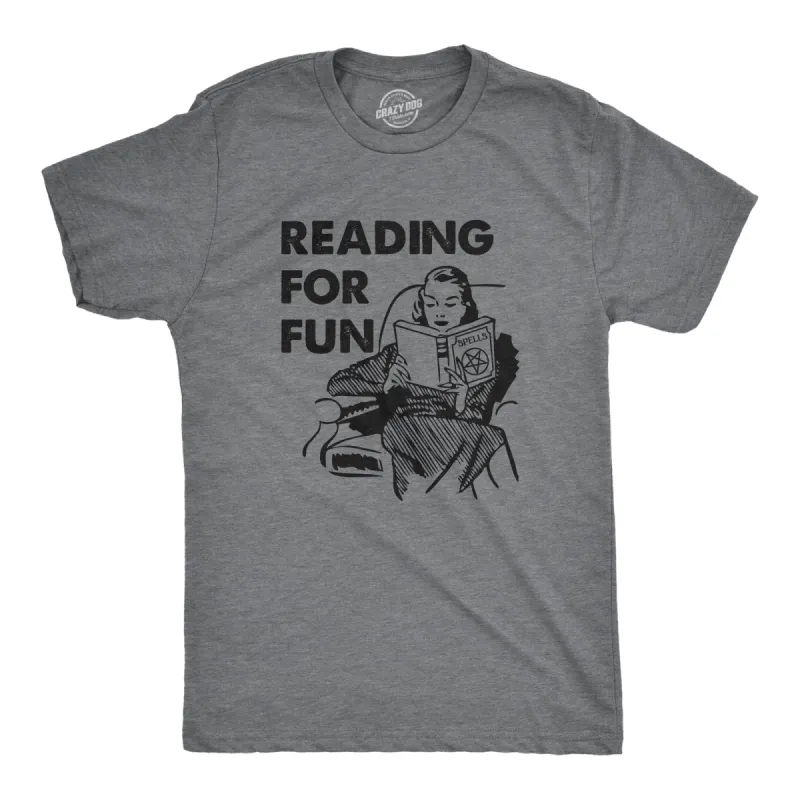 Reading For Fun Men's T Shirt sold by Crazy Dog T-Shirts