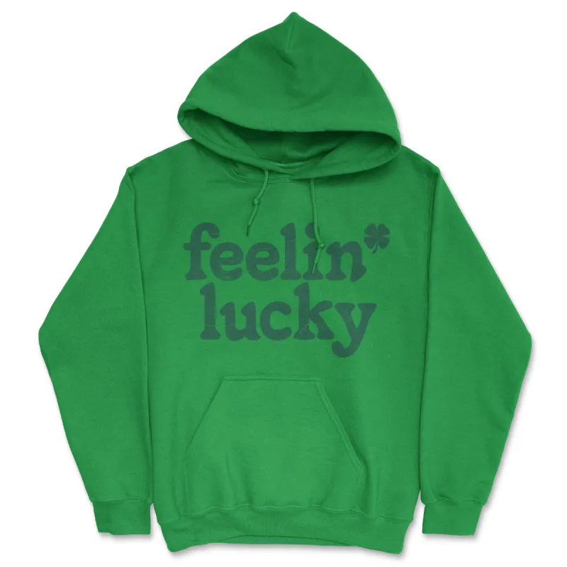 Feelin Lucky Hoodie sold by Crazy Dog T-Shirts