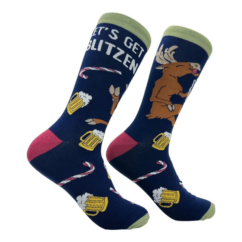 Men's Lets Get Blitzen Socks sold by Crazy Dog T-Shirts