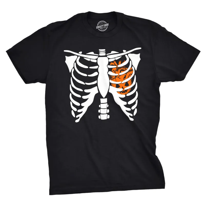 Pumpkin Heart Rib Cage Men's T Shirt sold by Crazy Dog T-Shirts