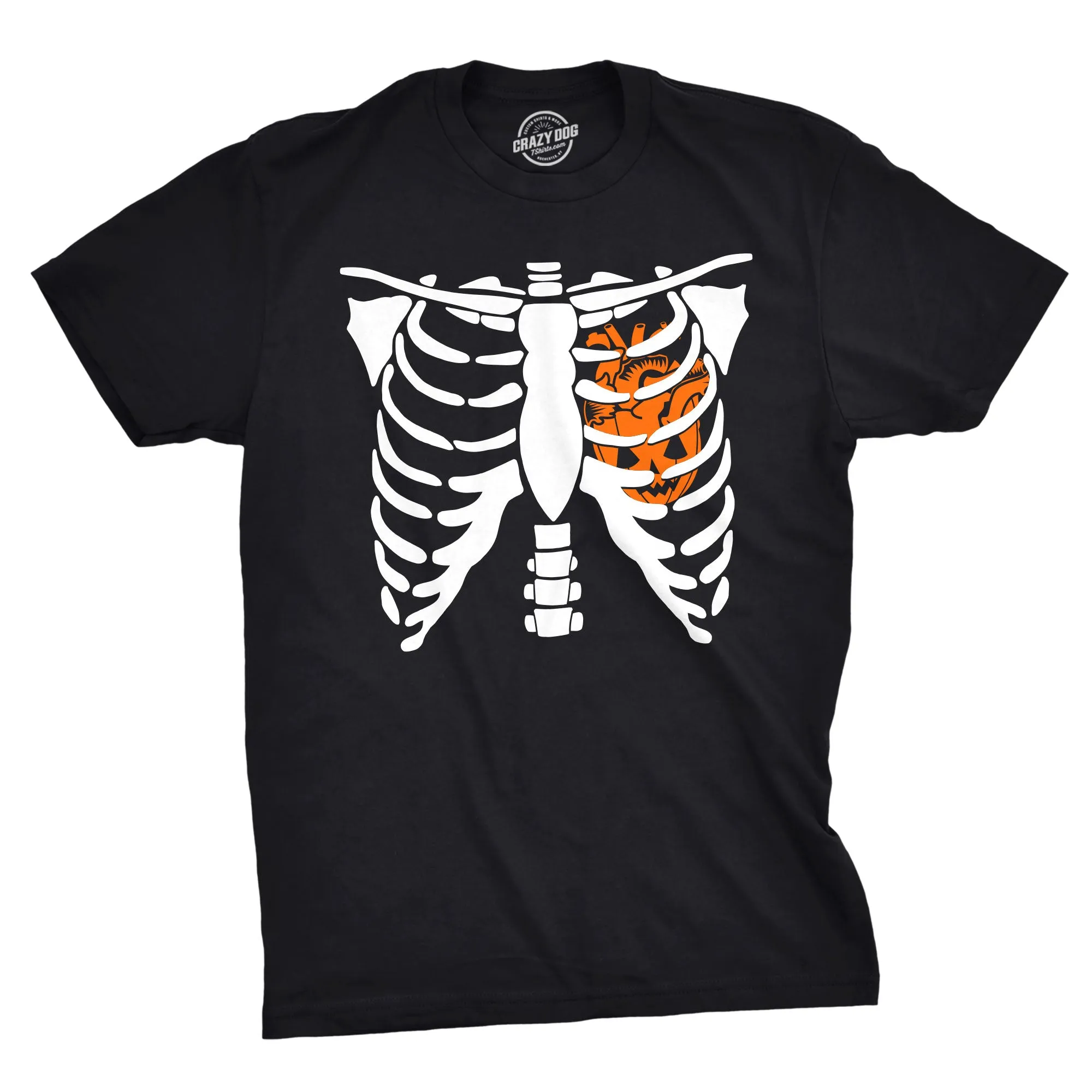 Pumpkin Heart Rib Cage Men's T Shirt sold by Crazy Dog T-Shirts