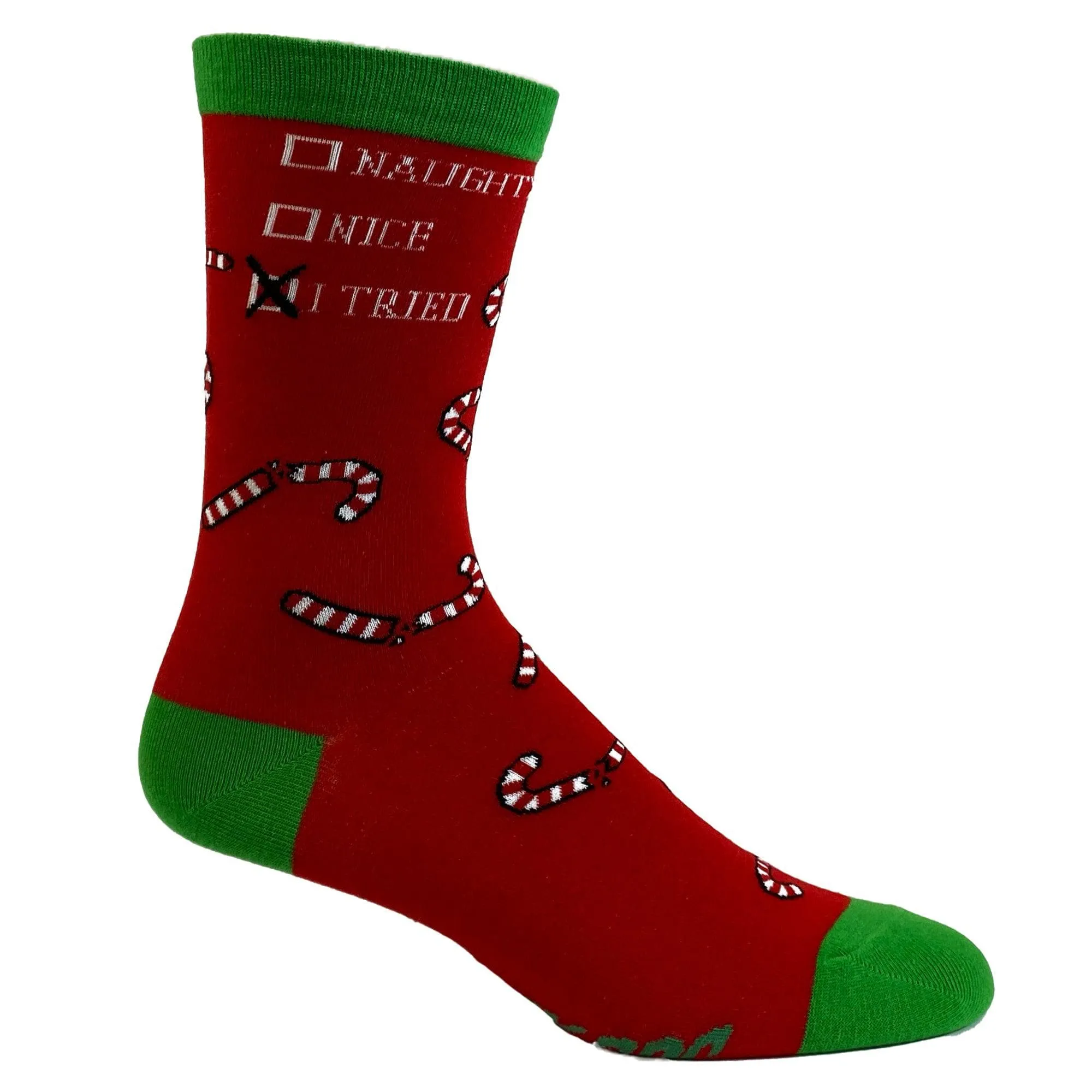 Mens Naughty Nice I Tried Socks sold by Crazy Dog T-Shirts product image thumbnail 3