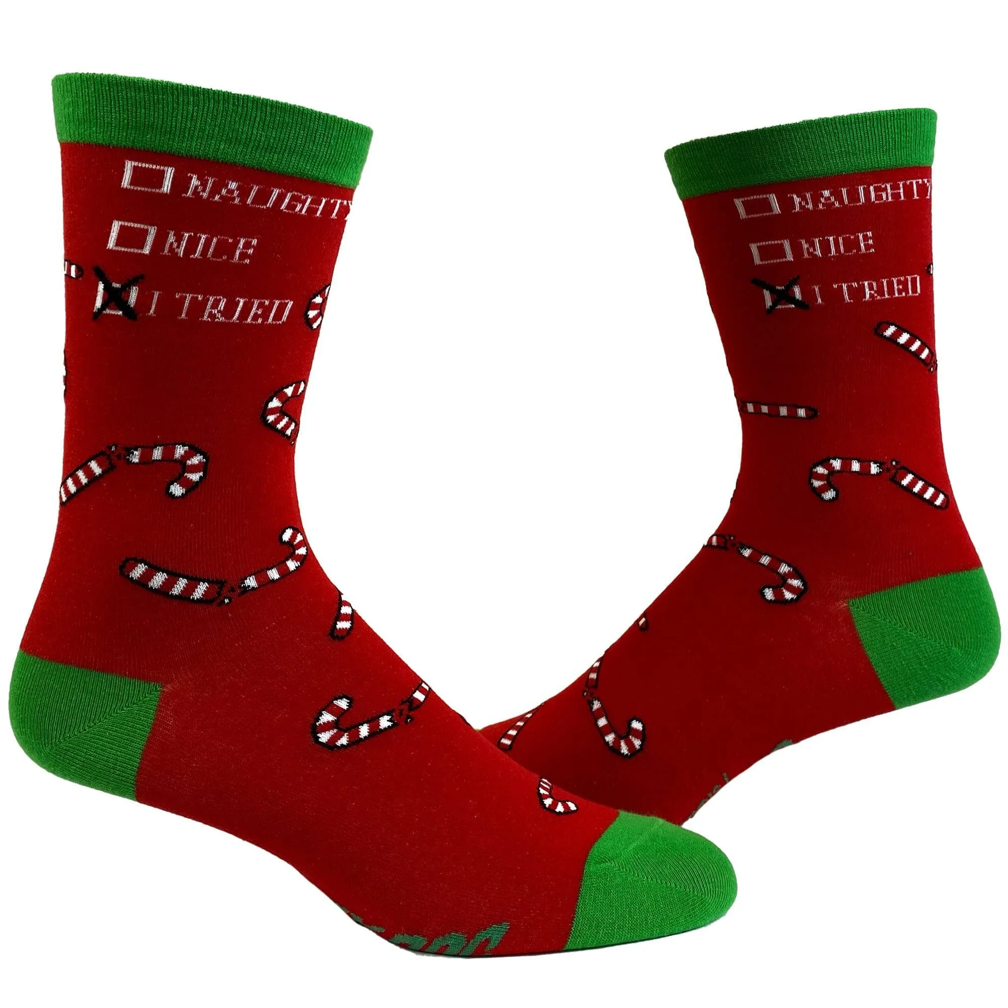 Mens Naughty Nice I Tried Socks sold by Crazy Dog T-Shirts