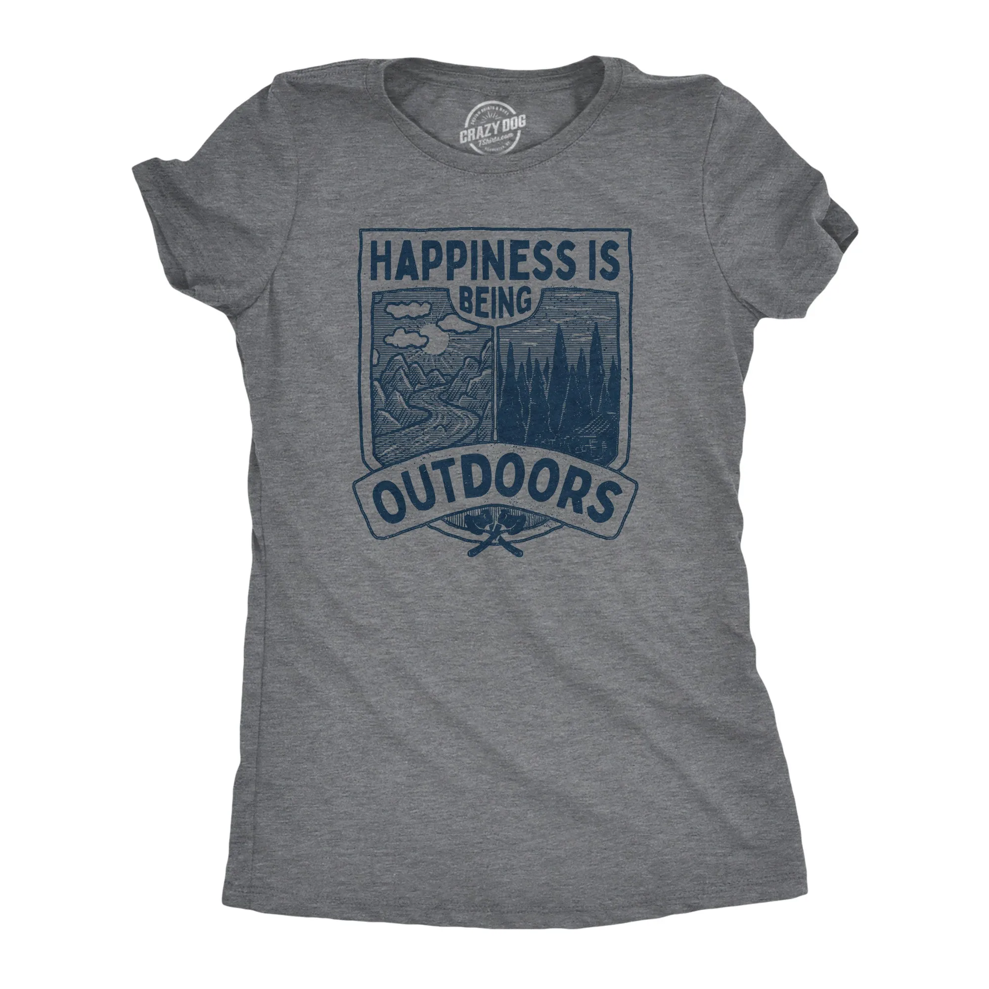 Hapiness Is Being Outdoors Women's T Shirt sold by Crazy Dog T-Shirts