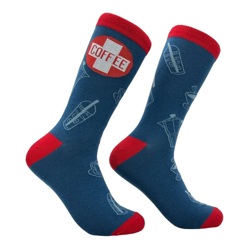 Men's Coffee First Aid Socks sold by Crazy Dog T-Shirts