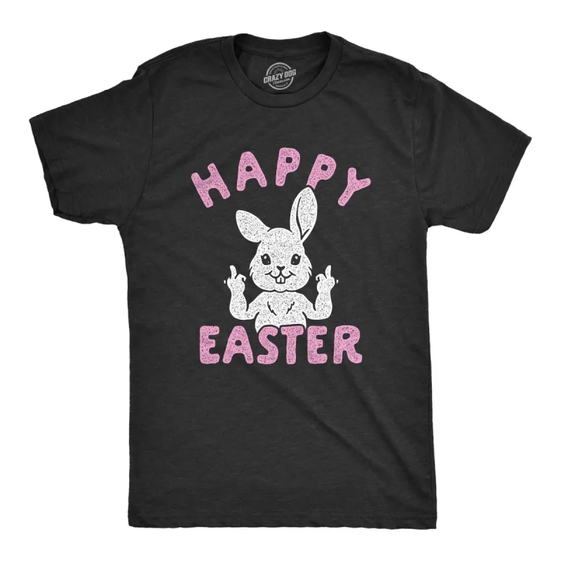 Happy Easter Middle Finger Men's T Shirt sold by Crazy Dog T-Shirts