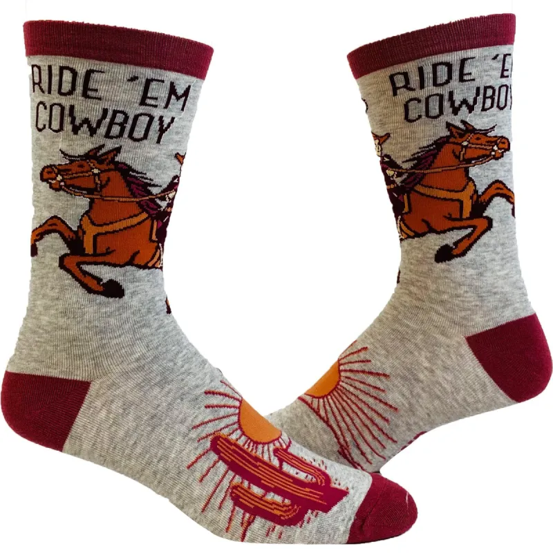 Men's Ride Em Cowboy Socks sold by Crazy Dog T-Shirts
