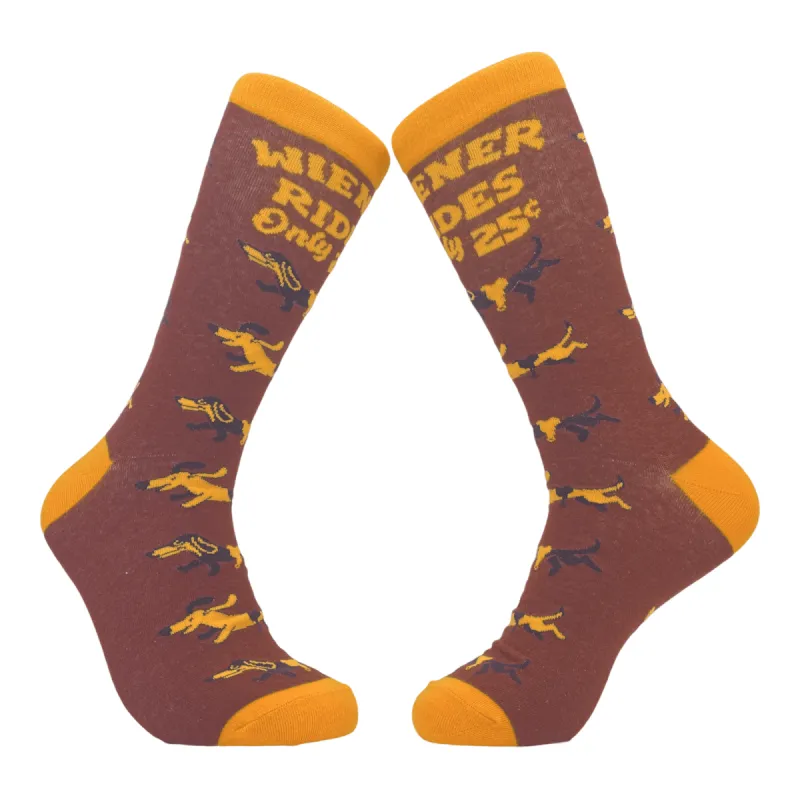 Mens Wiener Rides Socks sold by Crazy Dog T-Shirts
