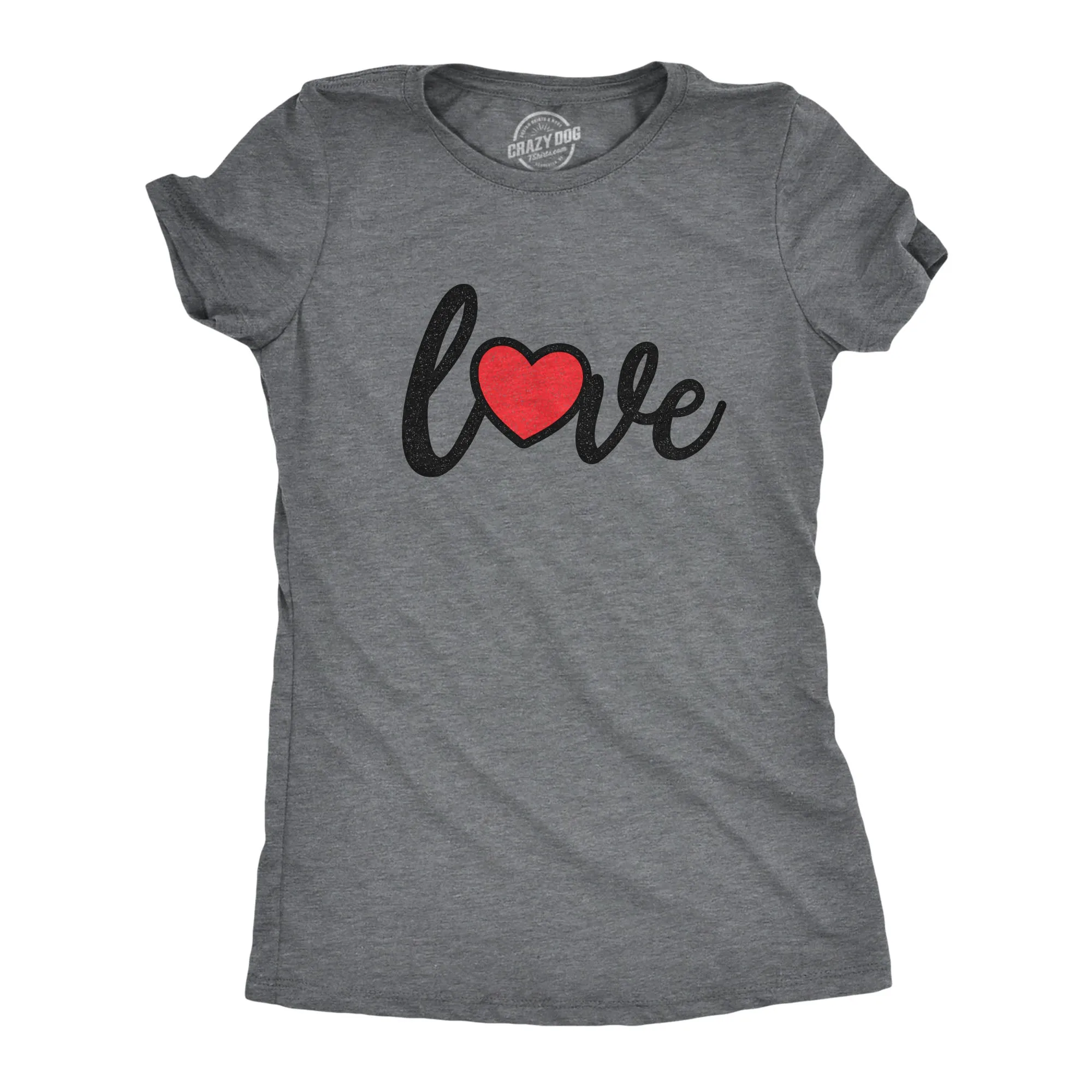 Love Heart Script Women's T Shirt sold by Crazy Dog T-Shirts