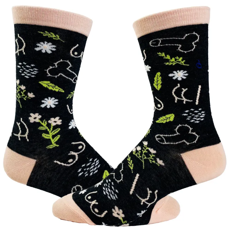 Women's Penis Boobs Flowers Socks sold by Crazy Dog T-Shirts