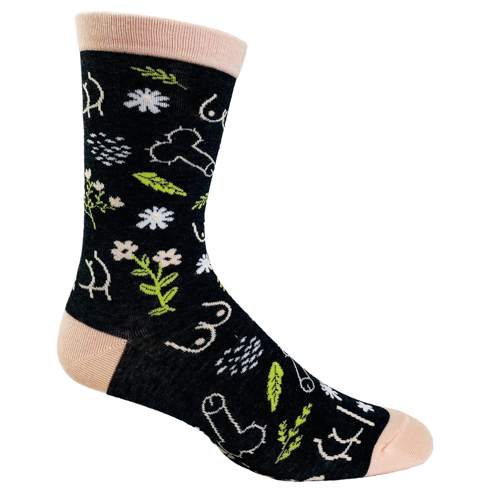 Women's Penis Boobs Flowers Socks sold by Crazy Dog T-Shirts product image thumbnail 4