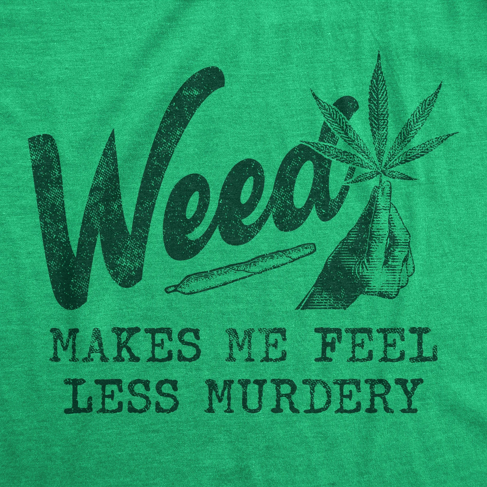 Weed Makes Me Feel Less Murdery Women's T Shirt sold by Crazy Dog T-Shirts product image thumbnail 2