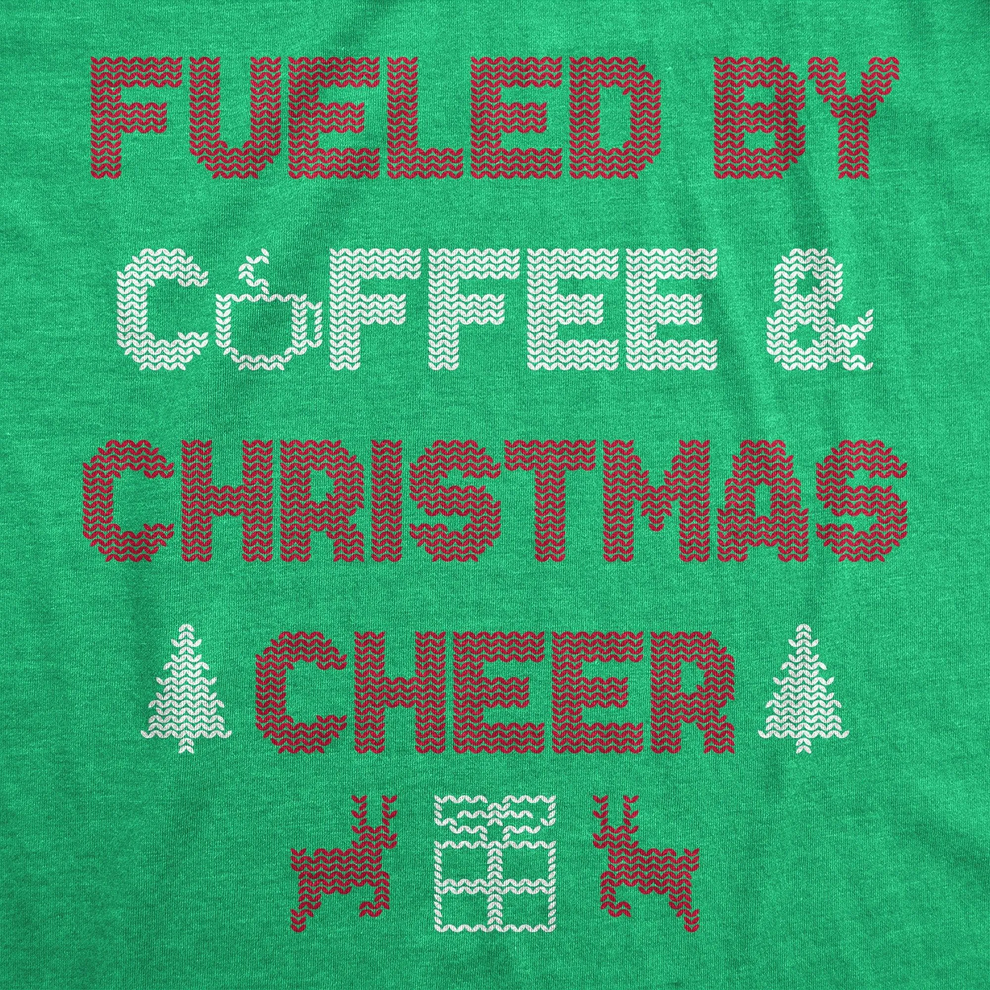Fueled By Coffee And Christmas Cheer Crew Neck Sweatshirt sold by Crazy Dog T-Shirts product image thumbnail 2