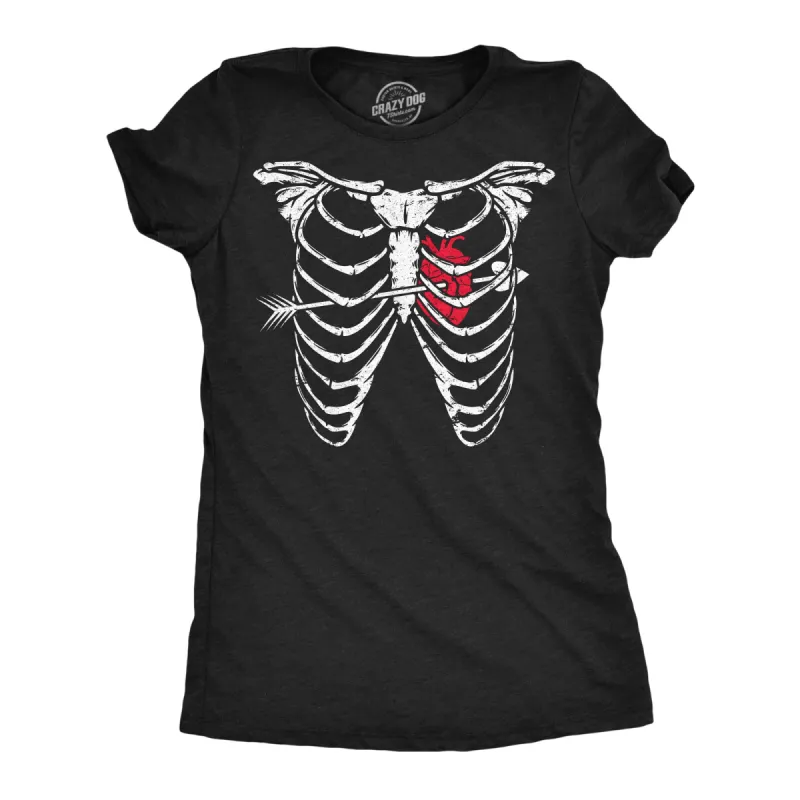 Ribcage Arrow Heart Women's T Shirt sold by Crazy Dog T-Shirts