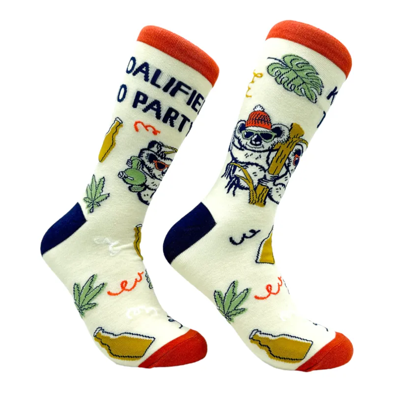 Men's Koalified To Party Socks sold by Crazy Dog T-Shirts