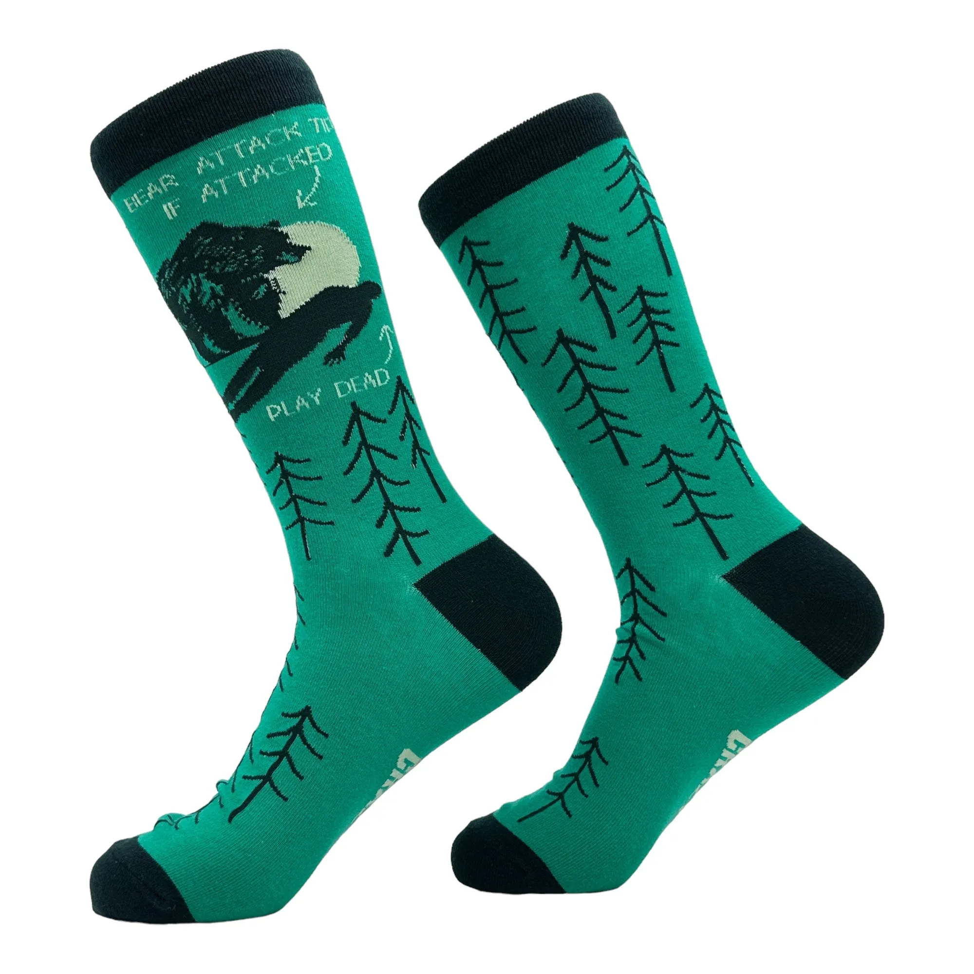 Men's Bear Attack Tip Socks sold by Crazy Dog T-Shirts product image thumbnail 2