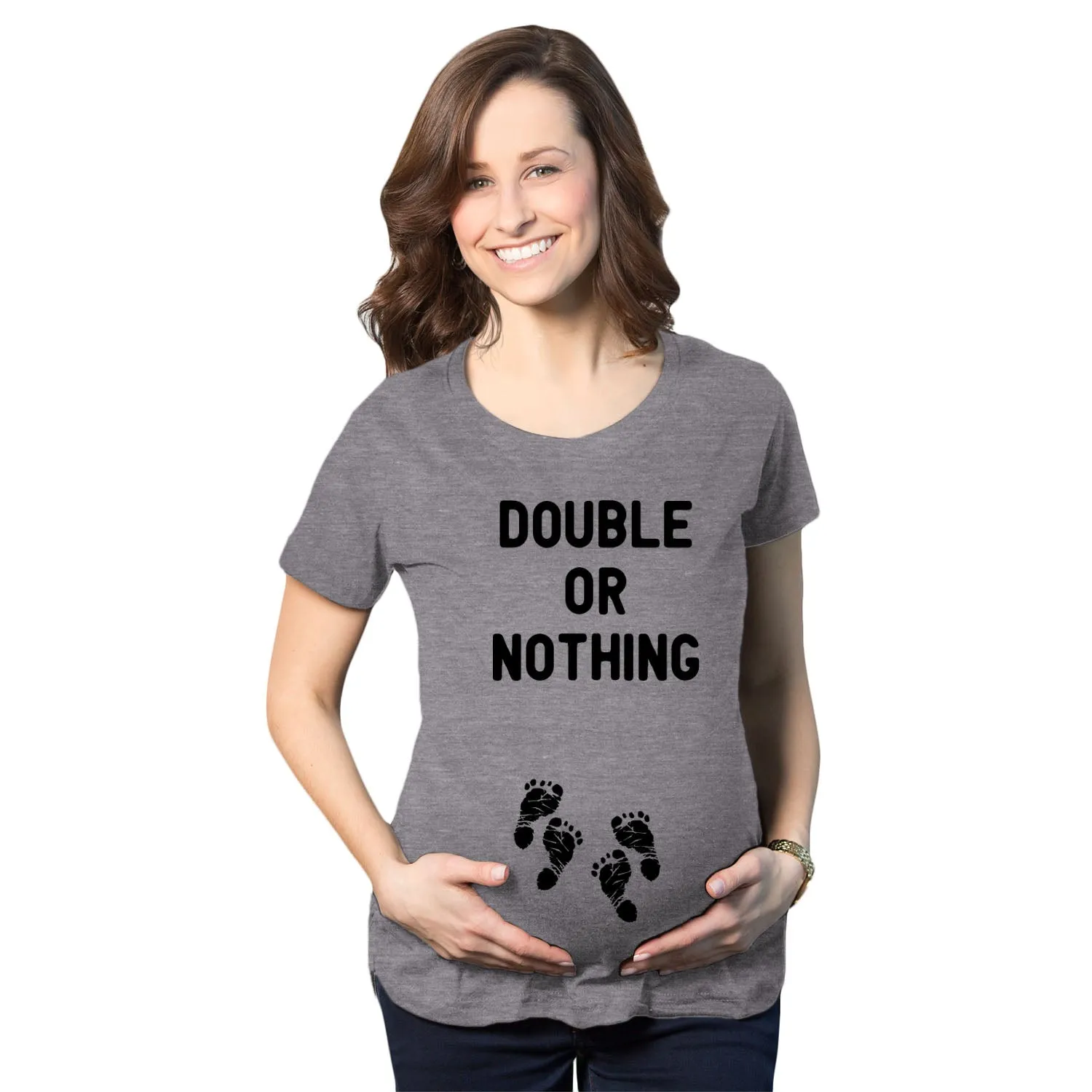 Double Or Nothing Maternity T Shirt sold by Crazy Dog T-Shirts