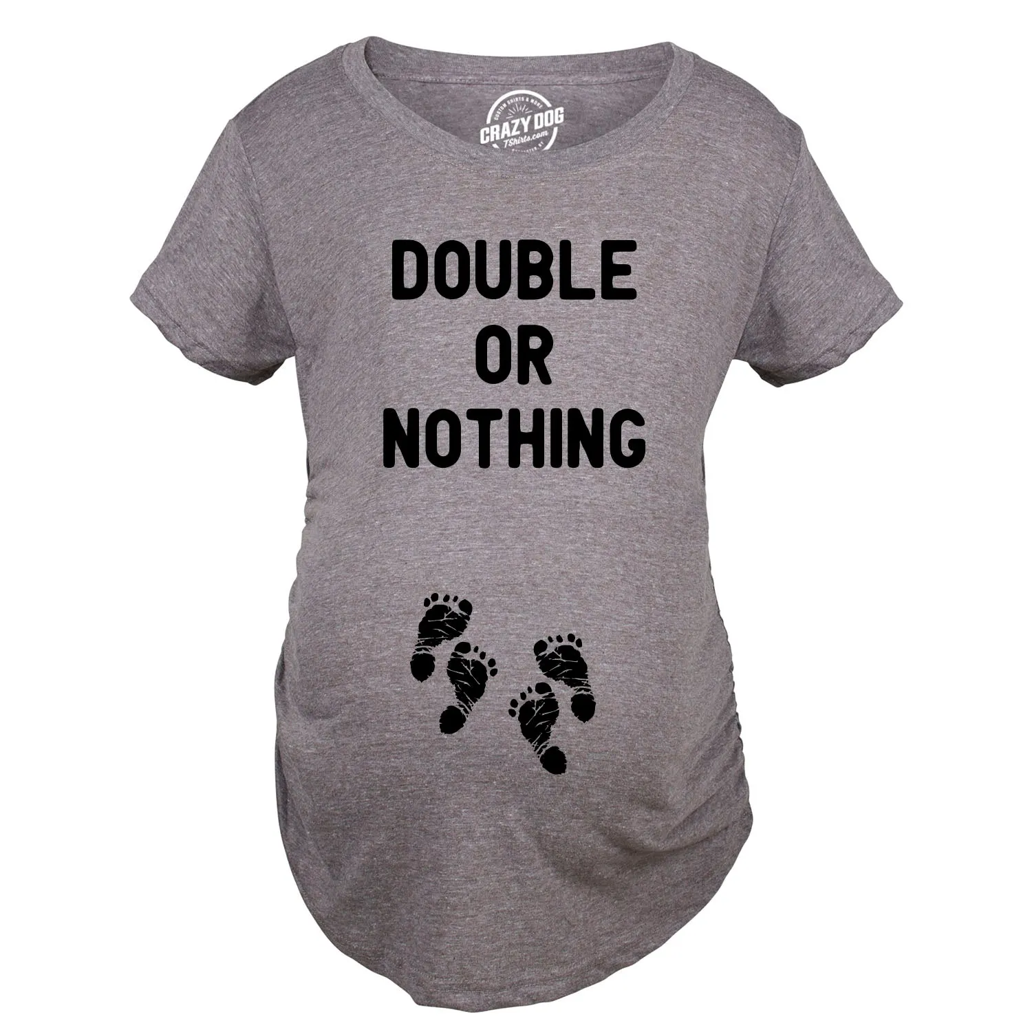 Double Or Nothing Maternity T Shirt sold by Crazy Dog T-Shirts product image thumbnail 3