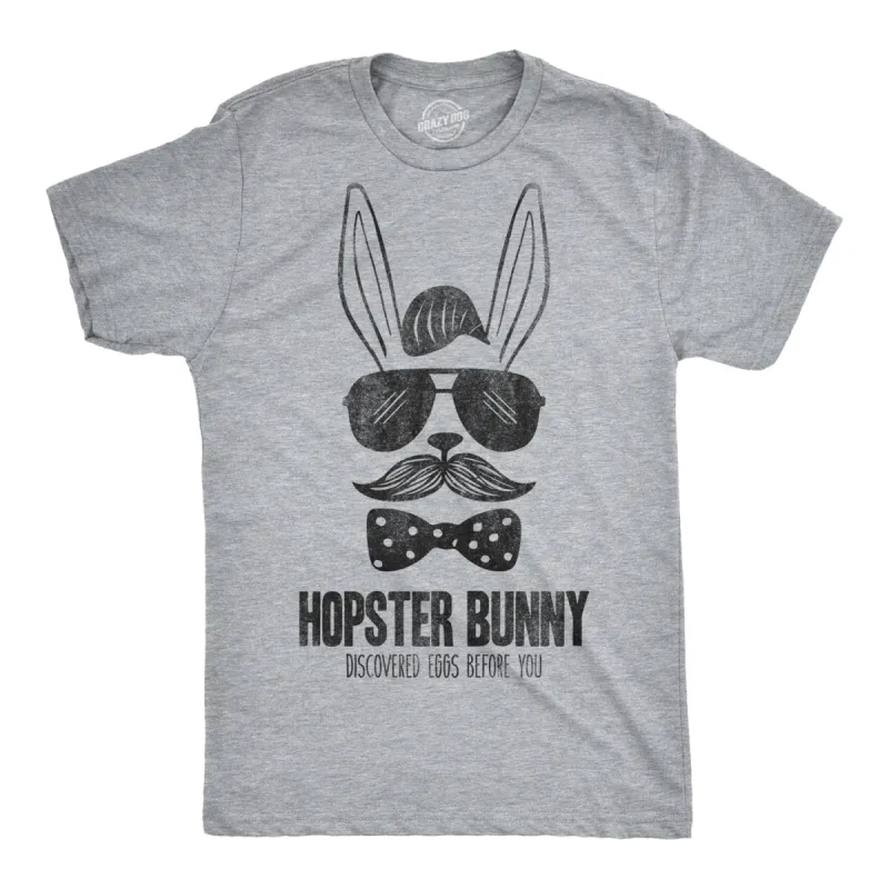 Hipster Bunny Discovered Eggs Before You Men's T Shirt sold by Crazy Dog T-Shirts