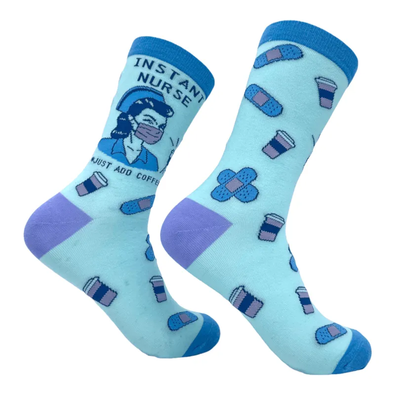 Women's Instant Nurse Just Add Coffee Socks sold by Crazy Dog T-Shirts