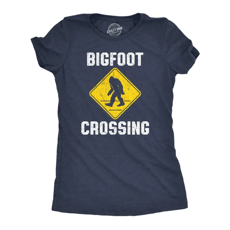 Bigfoot Crossing Women's T Shirt sold by Crazy Dog T-Shirts