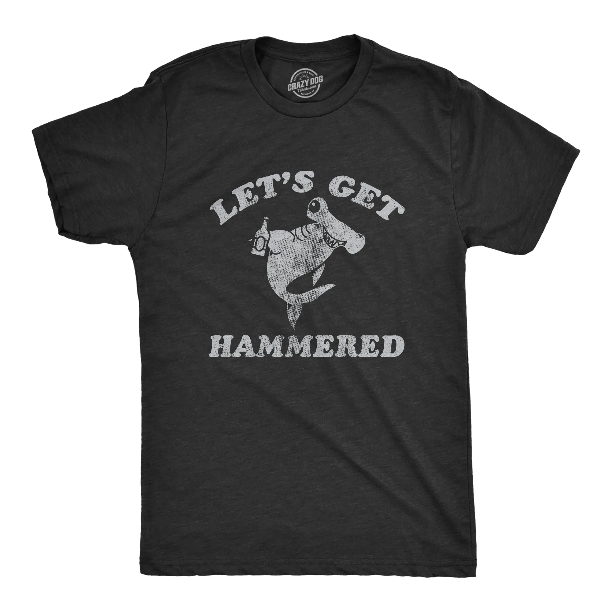 Lets Get Hammered Shark Men's T Shirt sold by Crazy Dog T-Shirts