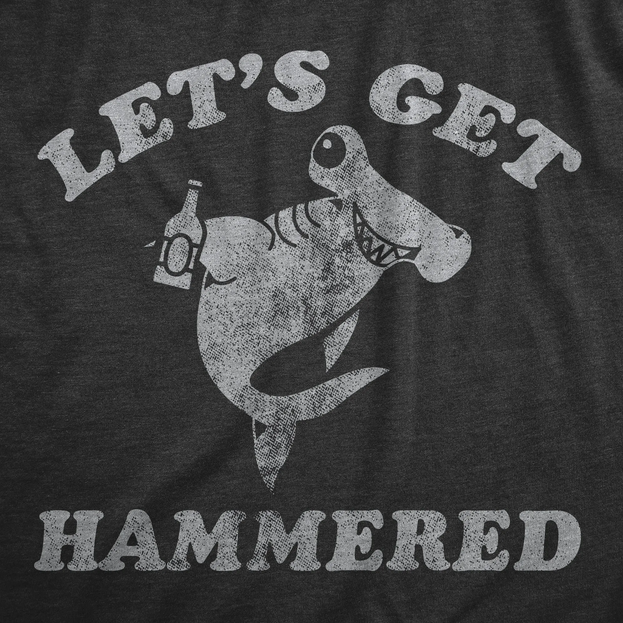 Lets Get Hammered Shark Men's T Shirt sold by Crazy Dog T-Shirts product image thumbnail 2