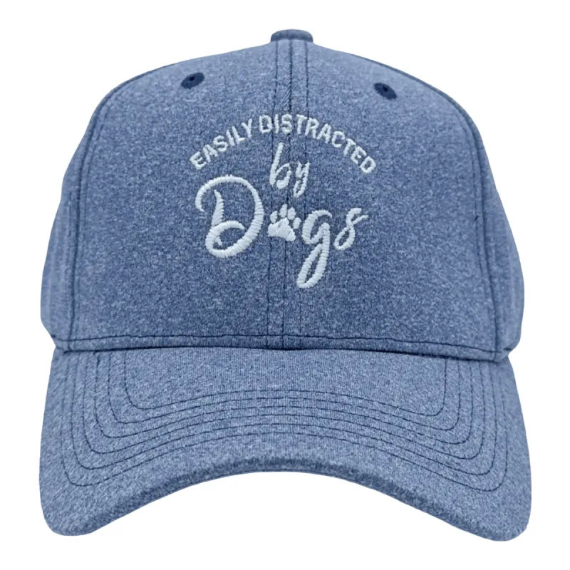 Easily Distracted By Dogs Hat Funny Cute Puppy Dog Lover Cap sold by Crazy Dog T-Shirts