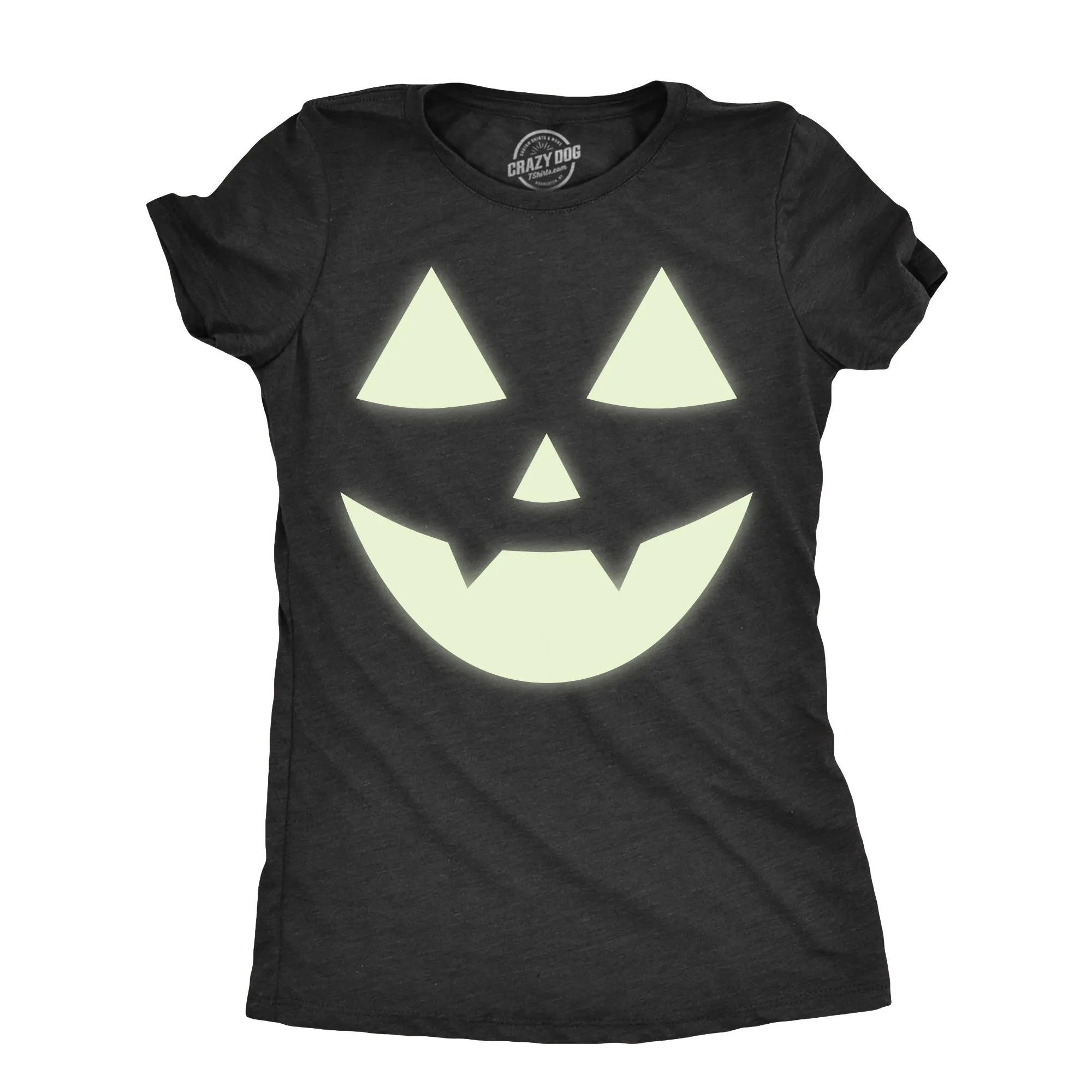Glow In The Dark Jack O Lantern Women's T Shirt sold by Crazy Dog T-Shirts