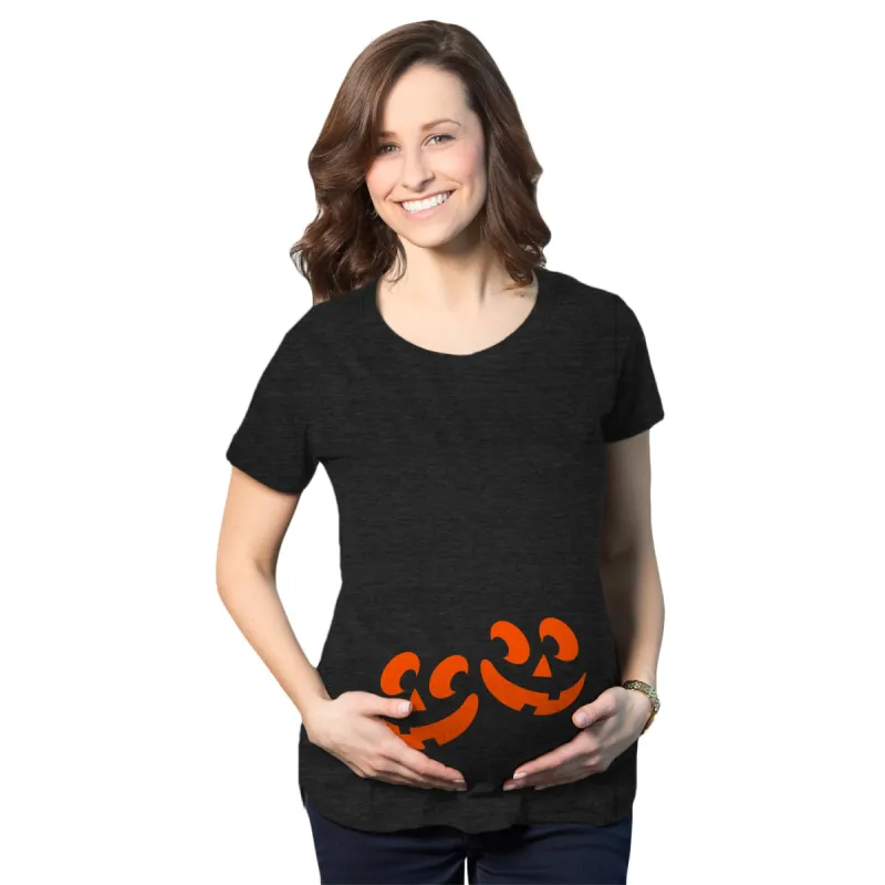 Twin Pumpkins Maternity T Shirt sold by Crazy Dog T-Shirts