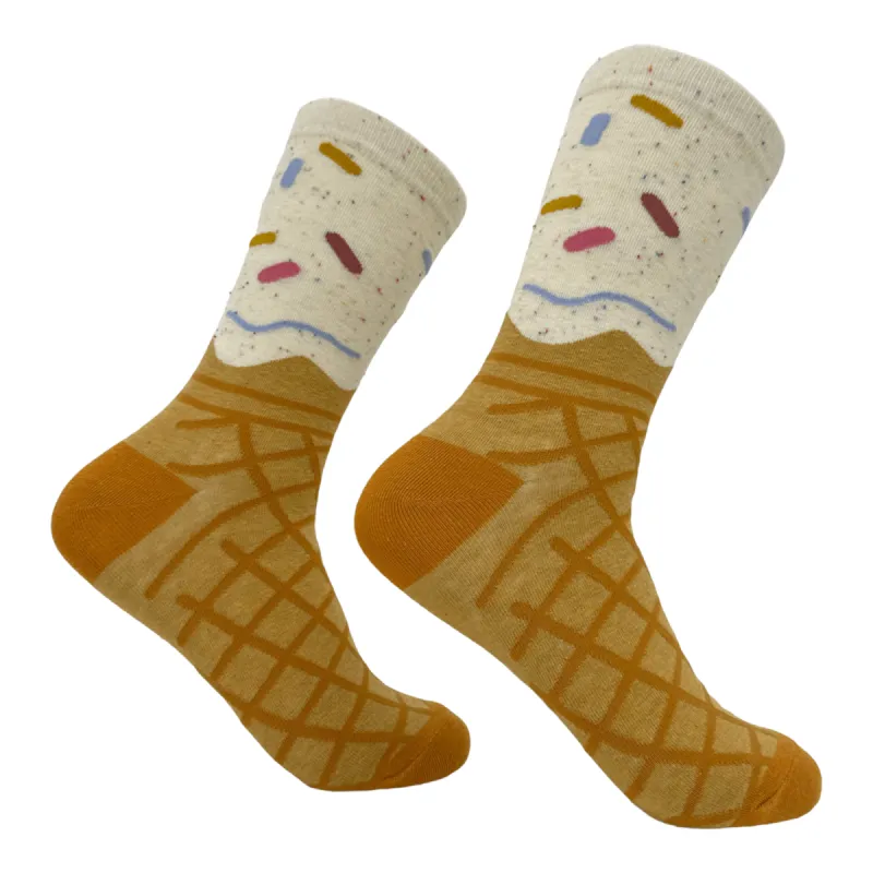 Women's Ice Cream Cone Socks sold by Crazy Dog T-Shirts