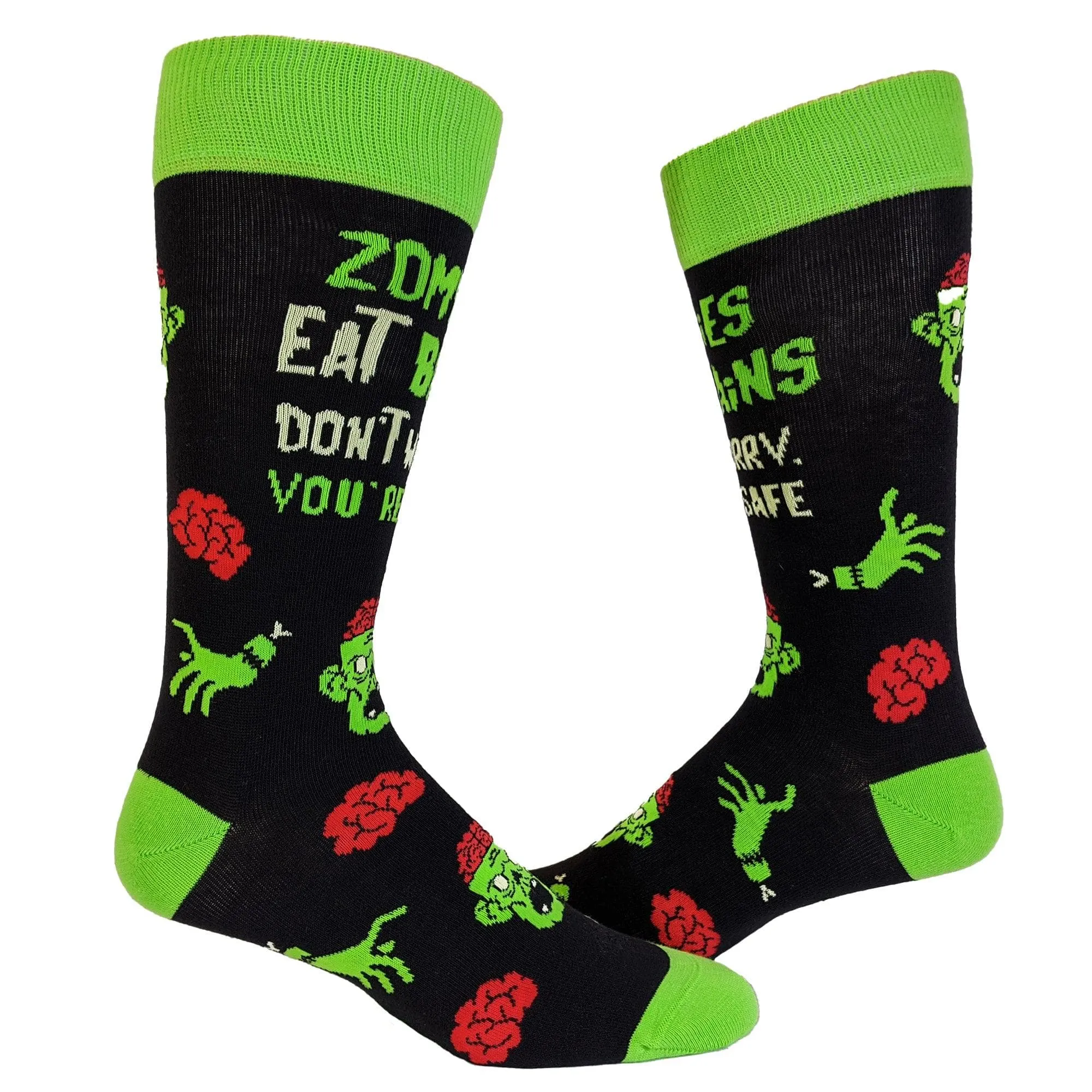 Mens Zombies Eat Brains Socks sold by Crazy Dog T-Shirts