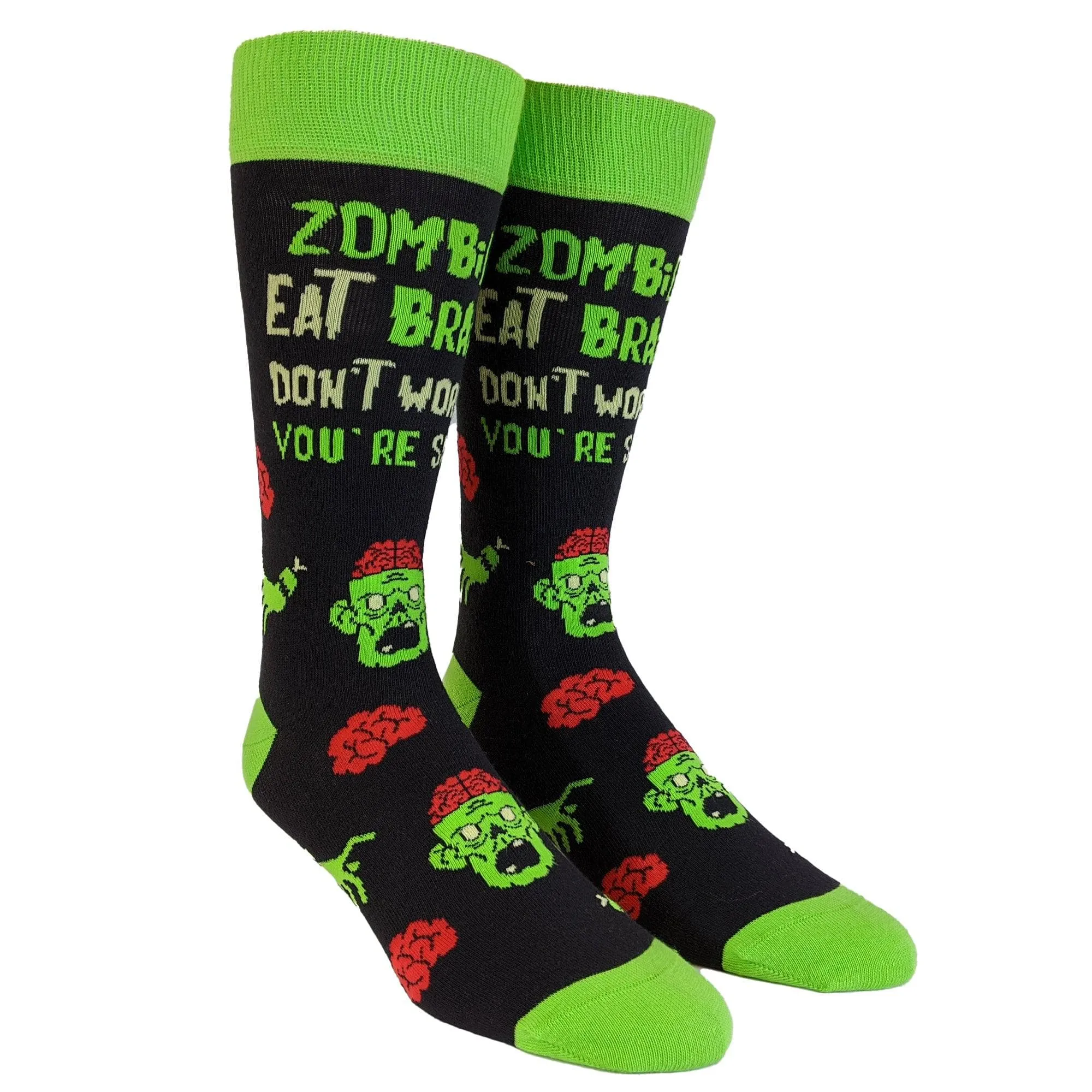 Mens Zombies Eat Brains Socks sold by Crazy Dog T-Shirts product image thumbnail 2