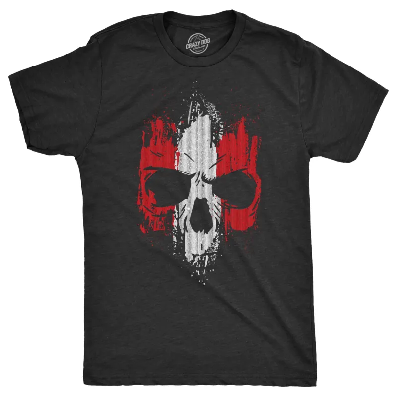 Grunge Striped Skull Men's T Shirt sold by Crazy Dog T-Shirts