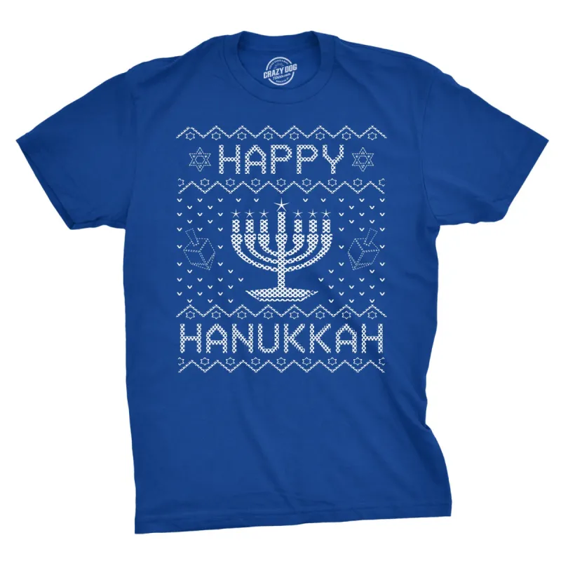 Happy Hanukkah Men's T Shirt sold by Crazy Dog T-Shirts