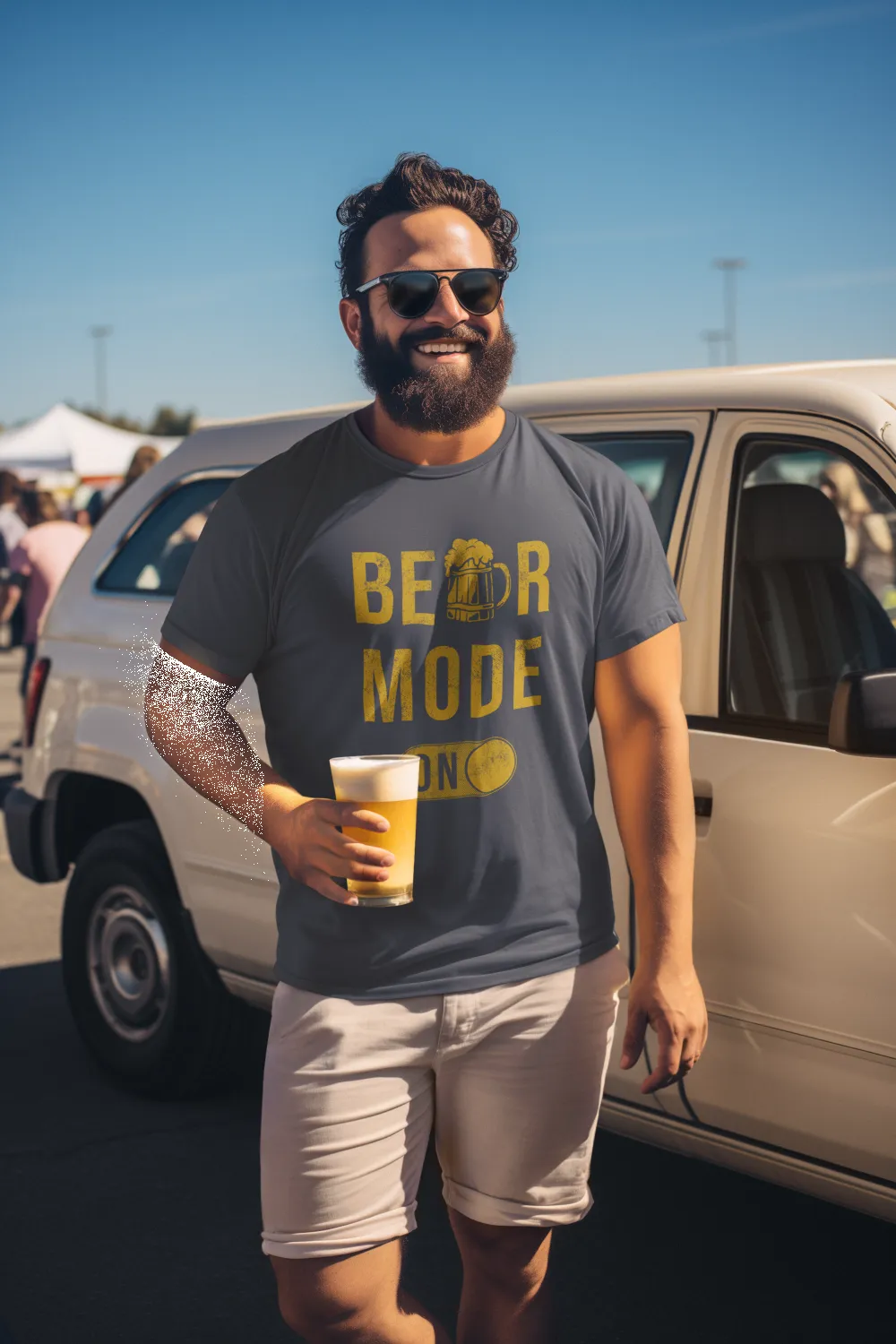 Beer Mode On Men's T Shirt sold by Crazy Dog T-Shirts product image thumbnail 3