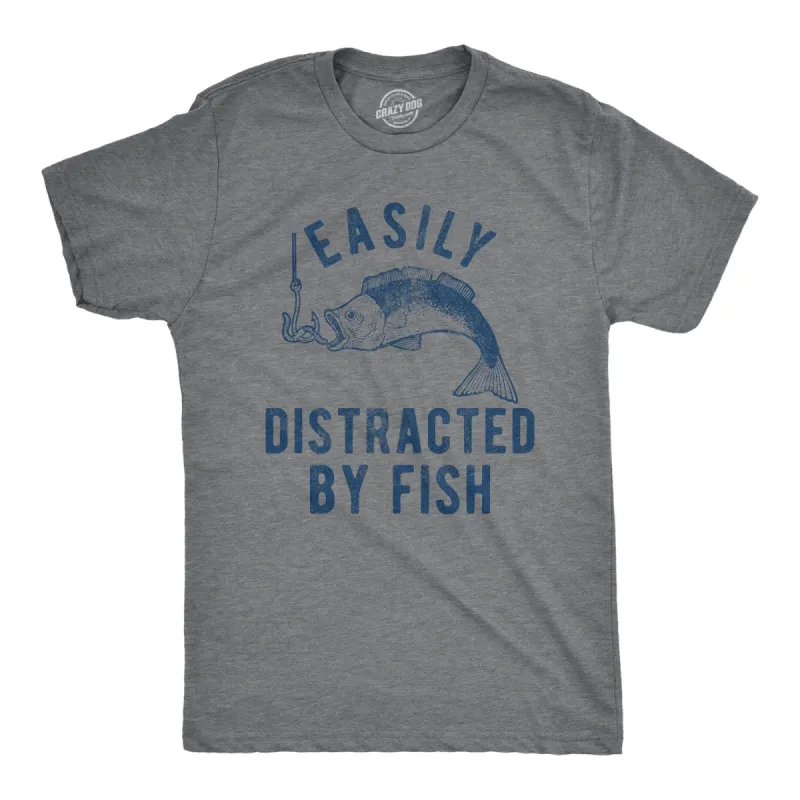 Easily Distracted By Fish Men's T Shirt sold by Crazy Dog T-Shirts
