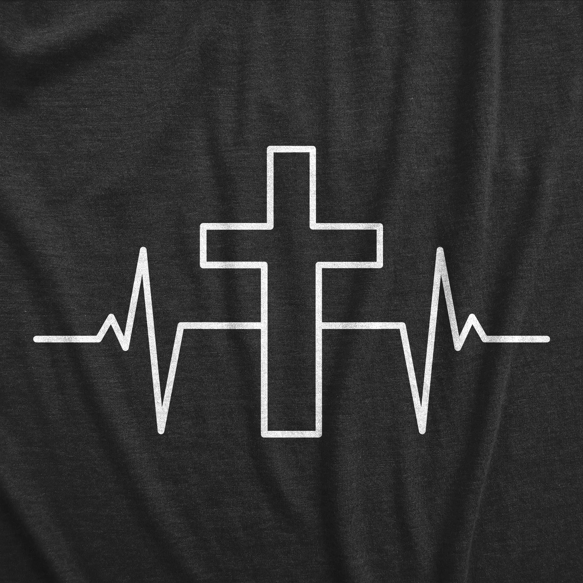 Cross Heart Beat Men's T Shirt sold by Crazy Dog T-Shirts product image thumbnail 2