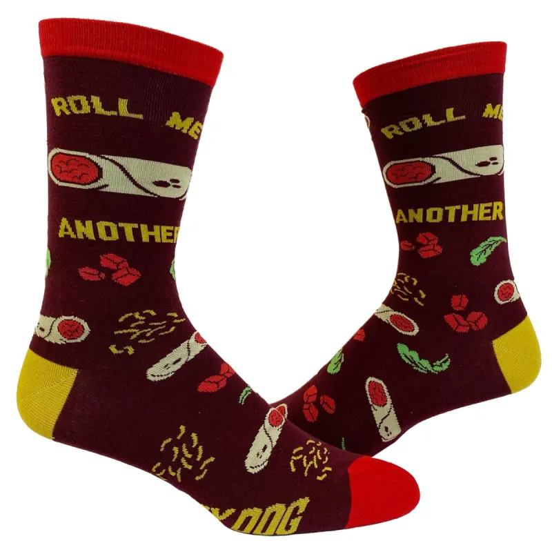 Mens Roll Me Another Burrito Socks sold by Crazy Dog T-Shirts