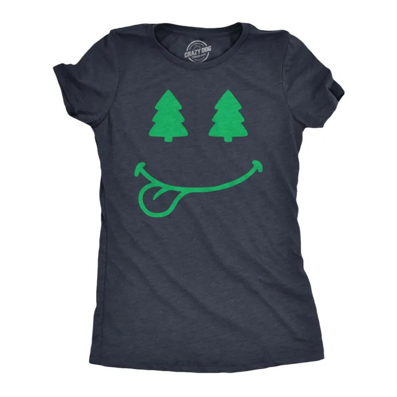 Christmas Tree Eyes Smile Women's T Shirt sold by Crazy Dog T-Shirts