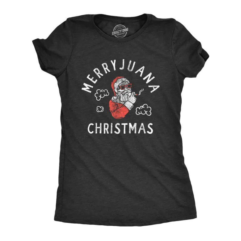 Merryjuana Christmas Women's T Shirt sold by Crazy Dog T-Shirts
