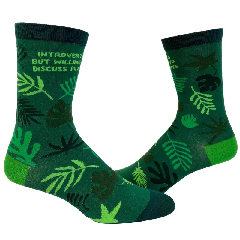 Womens Introverted But Willing To Discuss Plants Socks sold by Crazy Dog T-Shirts